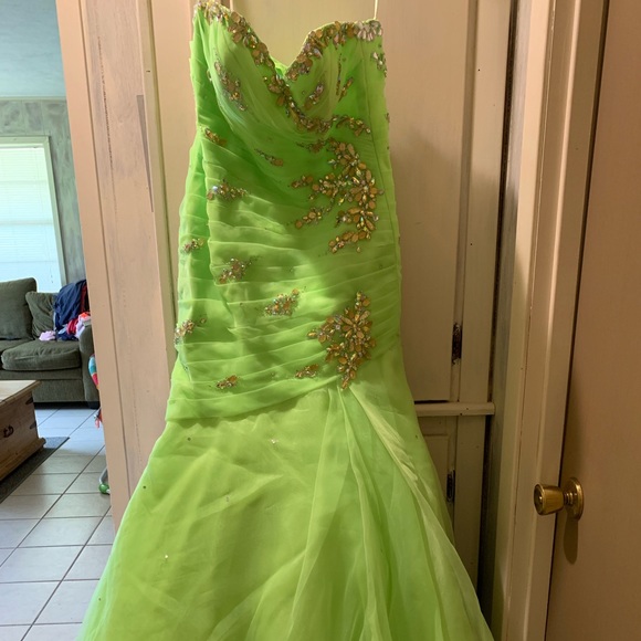 Lime Green Prom Dress - Picture 2 of 5